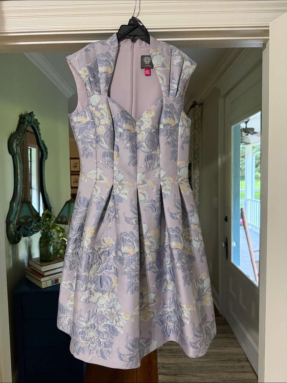 NWT Vince Camuto Sleeveless Floral Fit & Flare Dress in Light Lavender